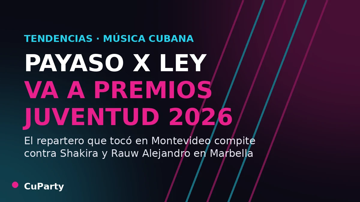 Portada de CuParty sobre la nominación de Payaso x Ley a Premios Juventud 2026